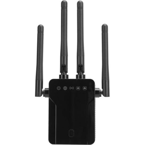 Bardusch-Répéteur Sans Fil Amplificateur d'Extension de Réseau de Signal WiFi Bibande Noir 100‑240V (1/4)