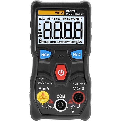 Digitales Multimeter mit automatischer Bereichswahl, VA True RMS-Messung, AC/DC-Spannungsmessung in Ohm, Durchgangsprüfer (Schwarz) 【Weihnachtsgeschenk, Neujahrsgeschenk】 (1/5)