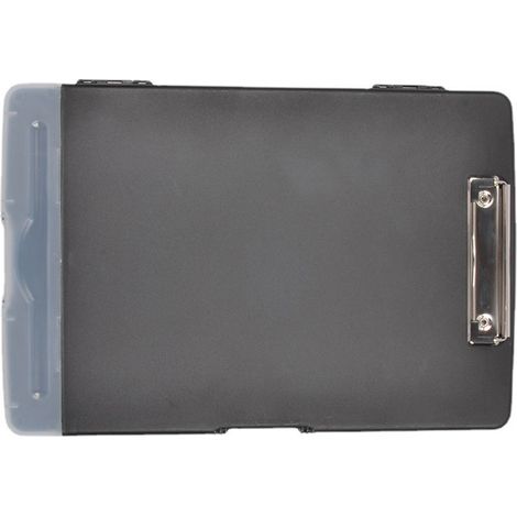 Pince-porte-dossier A4 2-en-1 en métal inoxydable, pochette de rangement avec étui stylo, pour bureau et soins infirmiers (1/5)