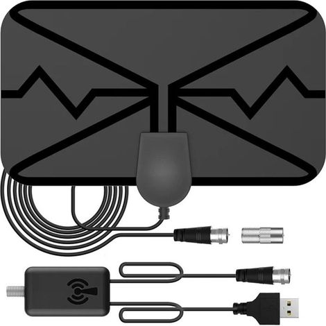 Antenne TV numérique 4K d'intérieur, amplificateur de bande terrestre, signal HD DVB-T2, antenne Smart TV (1/4)