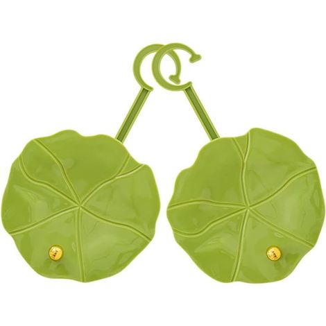 Appendiabiti a 2 pezzi, appendiabiti da parete, gancio/portachiavi da parete, gancio per cappello, espositore per cappelli, appendiabiti per cappelli da cowboy (plastica, verde) (1/5)