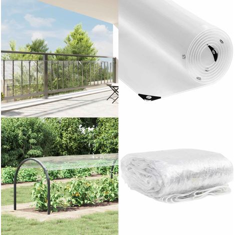vidaXL Transparente Plane mit Ösen 1x8 m PVC (1/5)