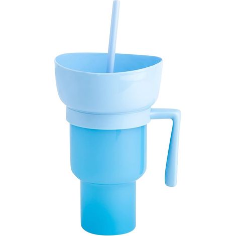 Tasse à pop-corn Tasse à snacks Tasse multifonctionnelle-Bleu clair