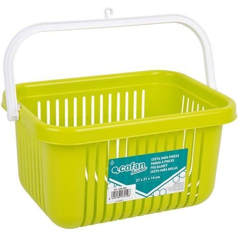 CESTA DE PINZAS VERDE LIMA 27 X 21 X 14 CM (1/5)