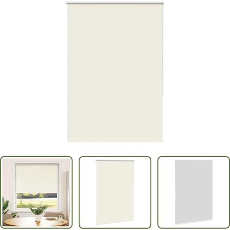 vidaXL Lichtschutz -  Verdunkelungsrollo Cremeweiß 100x150cm Stoffbreite 95,7cm (1/5)