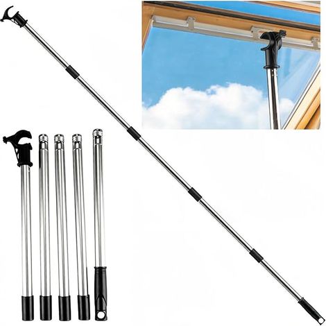 6.10 m Telescopic Rod for Roof Windows/Blinds with Hook (1/5)