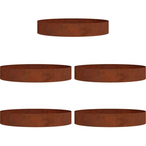 Anneau de jardinière 5 pcs Bac à fleurs Marron 120 x 120 x 20 cm (1/5)