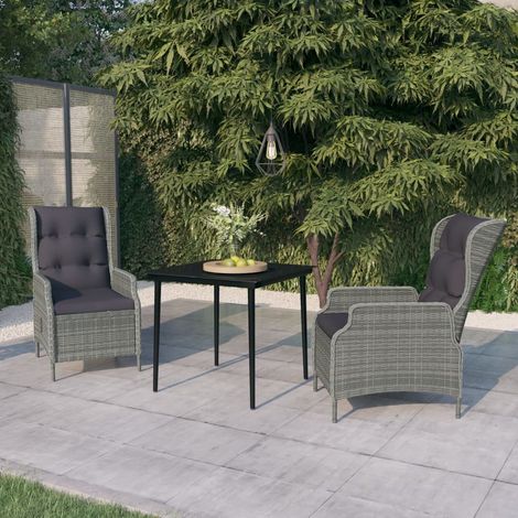 Ensemble à manger de jardin 3 pcs-Salon de jardin Gris clair 145131 (1/5)