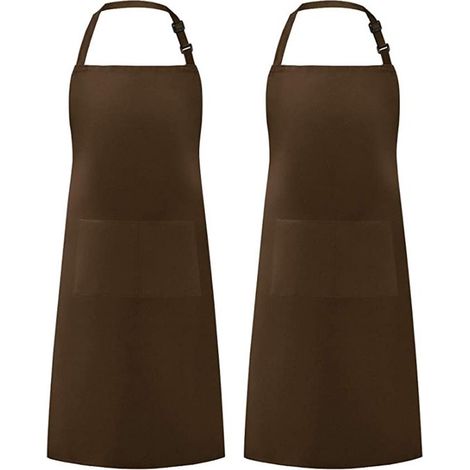 Confezione da 2 grembiuli da chef - Grembiuli con 2 tasche - Grembiuli impermeabili e regolabili per uomo e donna - Grembiuli da cucina professionali - Adatti per cucinare, giardinaggio, ristoranti, b (1/5)