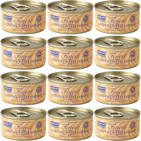 FISH4CATS Sardina con gambas - alimento húmedo para gatos - 12 x 70 g (1/4)
