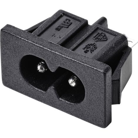 TRU COMPONENTS TC-10088404 Kaltgeräte-Steckverbinder C8 Stecker, Einbau vertikal 2.5 A Schwarz 1 St (1/3)