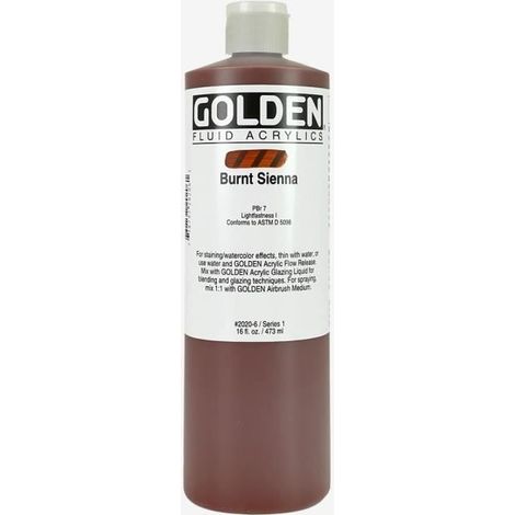 Golden : Fluid Acrylic Paint : 473ml (16oz) : Burnt Sienna
