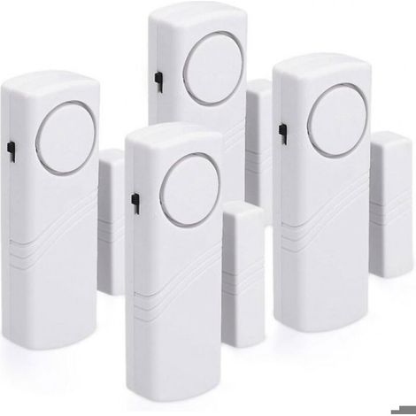 Alarme Porte Fenêtre Sans Fil - Système Magnétique Anti-intrusion - 100 dB - Pour Maison Appartement Balcon - Lot de 4 (1/4)
