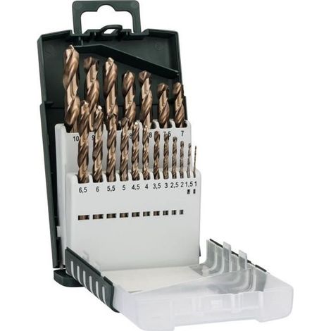 Set di 19 punte per metalli rettificate HSS-Cobalto - BOSCH - Punte - Grigio - Lunghezza totale: 200,0 mm