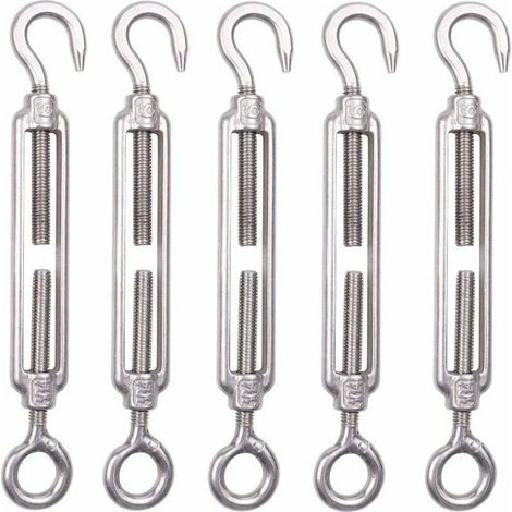 Set mit 5 M6-Kabelspannern aus Edelstahl, 6 mm, Zaunspannhaken, verstellbare Drahtgitterspanner aus Edelstahl 304 für Seile, Kabel, Wäscheleinen, Gartenzäune, Superma (1/5)