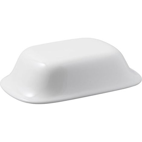 Beurrier, 2 pièces, ramequin à beurre pour un brunch ou une fête, porcelaine, adapté au lave-vaisselle, blanc (1/5)
