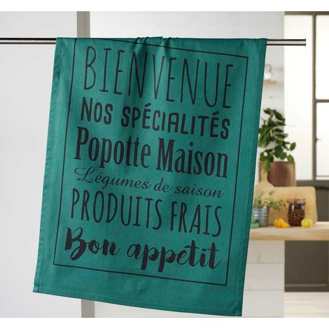 Torchon coton Popote Maison Emeraude (1/2)