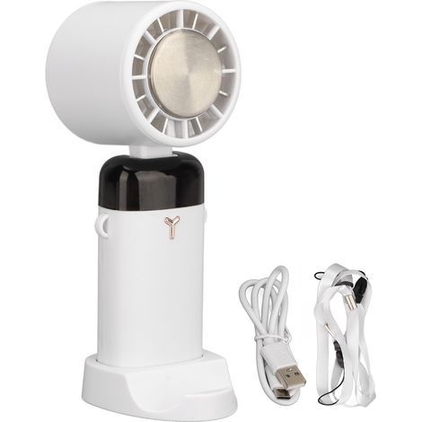 Ventilateur portable silencieux et pliable, moteur sans balais, affichage numérique, batterie 3600 mAh, 3 vitesses, blanc, pour l'extérieur et la maison. (1/5)