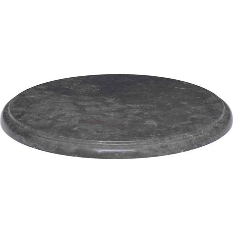 Dessus de table,Plateau de table,Dessus de bureau Noir Ø40x2,5 cm Marbre CFW72010 (1/5)