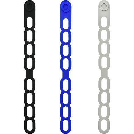 Sangle de Fermeture en Silicone pour Couvercle de Mijoteuse, Casserole, Lot de 3 Attaches Élastiques Réutilisables avec Verrouillage Automatique, Sangle de Fixation pour Regrouper Rideaux, Câbles (1/5)