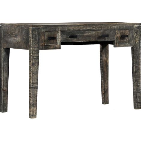 vidaXL Desk Black 110x50x75 cm Solid Mango Wood (1/5)