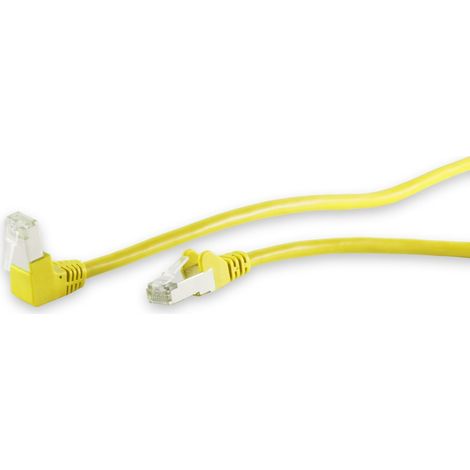 Câble patch S-IMPULS CAT.6, S/FTP, 90°-droit, 0,25 m, jaune