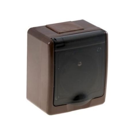 Prise hermétique simple Beta, marron, volet fumé, IP44 /D.3210G/1/