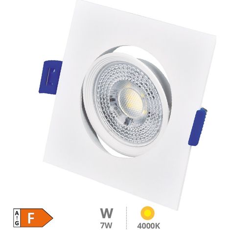 Cumbo 7W 4000K LED bianco da incasso con anello inclinabile quadrato
