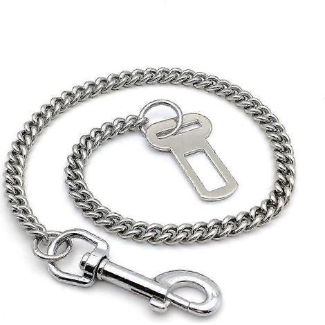 Ceinture de sécurité en acier inoxydable pour chien, harnais de sécurité résistant aux morsures pour siège auto pour grands chiens