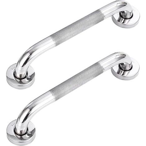 Lot de 2 barres d'appui de salle de bain en acier inoxydable 304 avec poignée antidérapante,pour baignoire,toilettes, salle de bain, rampe d'escalier (1/5)