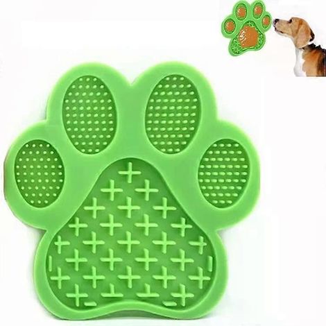 Tapis à lécher en silicone pour animaux de compagnie - Lot de 2 tapis d'entraînement pour chien à alimentation lente, vert (1/5)