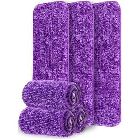 Mop Pads - Microfibra 42x14 cm - Para Suelos de Madera Laminado y Baldosas - Paquete de 6 Unidades (1/5)