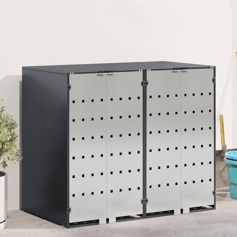 Wagenmüllbehälter für 2 Behälter 136 x 77,5 x 115,5 cm Stahl