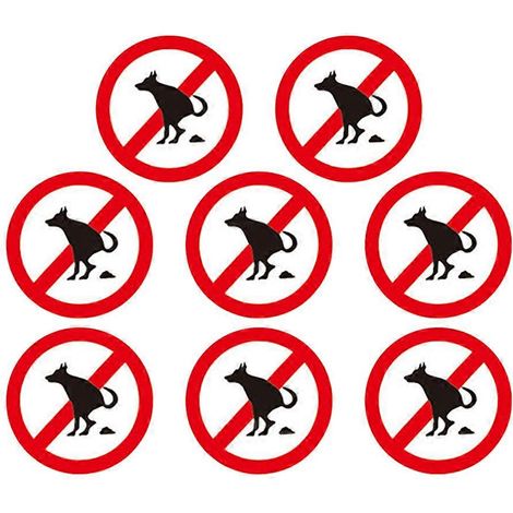 Lot de 8 autocollants « Interdiction de faire ses besoins » pour la rue et le jardin - Autocollants humoristiques (1/5)
