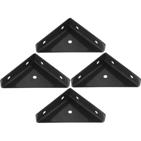 4pcs Équerres d'angle Triangulaires en Fer Noir Résistantes la Corrosion pour Meubles en Bois, Renfort Solide pour Étagères et Lits, Chambre Cuisine (1/5)
