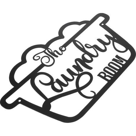Rustikale Wanddekoration für Waschküche, kreatives Dekorpaneel für Badezimmer – 35 x 22 cm – Schwarz (1/2)