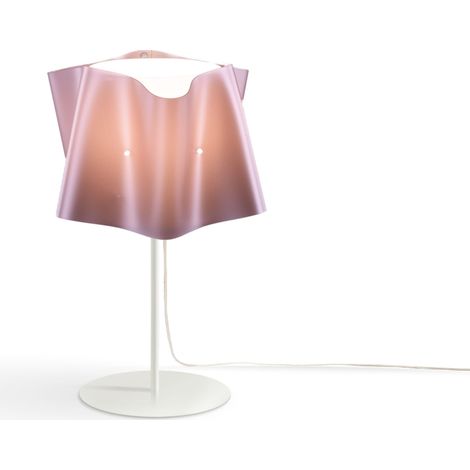 Lampada da tavolo con base e stelo metallo FOLIO paralume Rosa diametro 25x h37 cm (1/2)