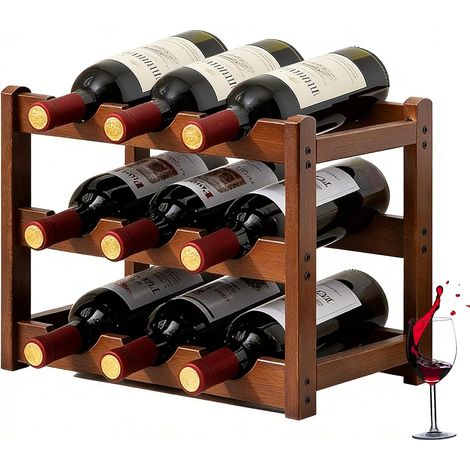3 Etages Range Bouteille Vin, 33x23.5x25 CM Casier à Bouteilles (1/5)