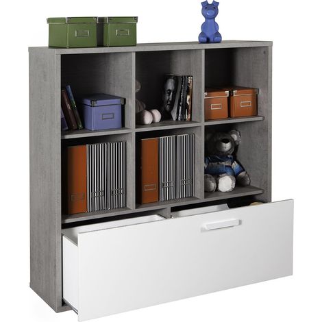 Libreria a 6 cubi con cestone doppio MiPiace elegante e moderna