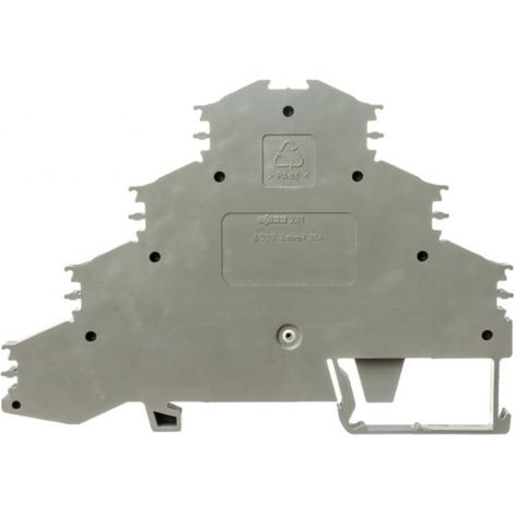 4-stufiger Schienenverbinder 4mm2 für Elektromotoren L1 - L2 - L3 grau 281-532