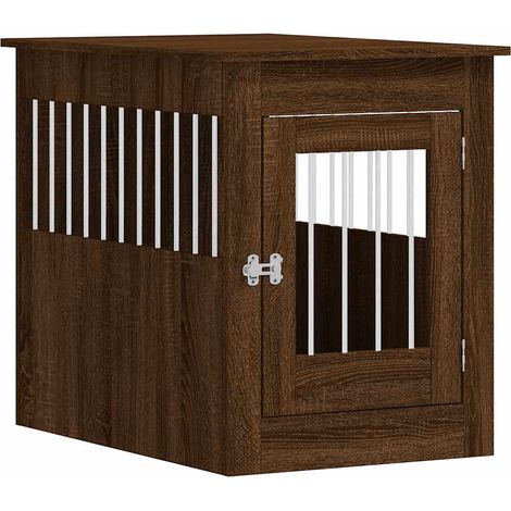 Meuble de cage pour chiens chêne marron 55x80x68 cm (1/5)