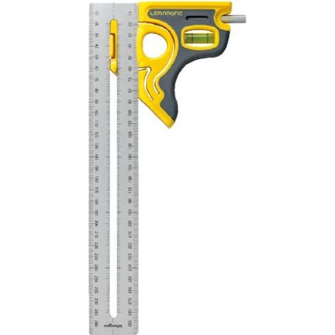 Leborgne – Équerre à combinaison 30 cm – Aluminium 45 mm – Système de verrouillage rapide – Niveau à bulle intégré