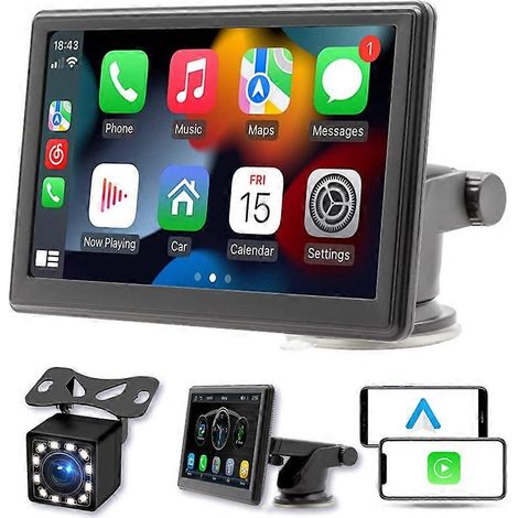 Support de tableau de bord sans fil pour écran tactile CarPlay 7 pouces, autoradio Bluetooth (1/5)