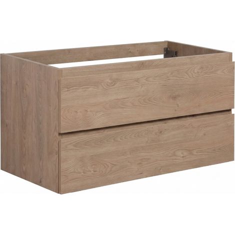 Badplaats Meuble sous lavabo Angela 100cm - Chêne châtaignier –