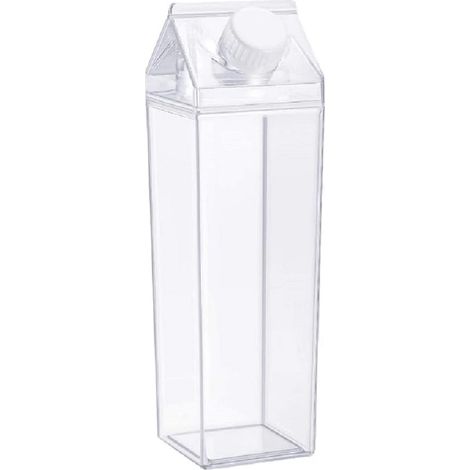 Bouteille d'eau en forme de brique de lait 1L sans BPA, étanche et réutilisable - Idéale pour le sport, la salle de gym, le camping et les activités en plein air. (1/5)