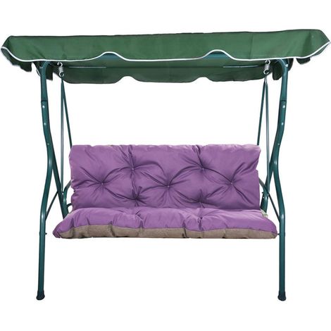 Coussins de balancelle extérieur 160 x 50 x 50cm, coussins pour balancelle 3 places Violet, SETGARDEN