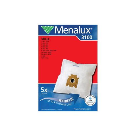 Menalux 3100 sacs aspirateurs blanc paquet de 5 (1/7)