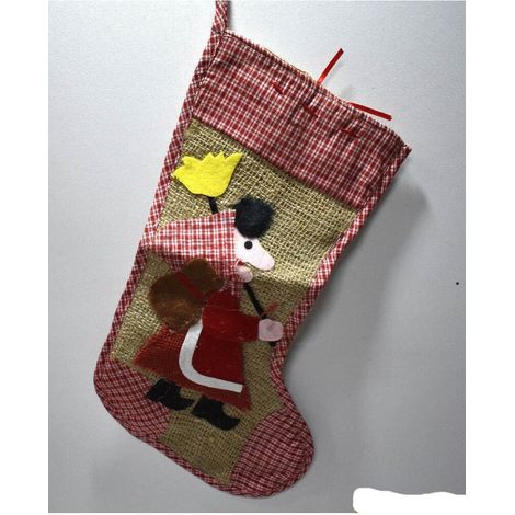 Calza della befana porta doni dolcetti per cenere o carbone in juta cm40x15 (1/4)