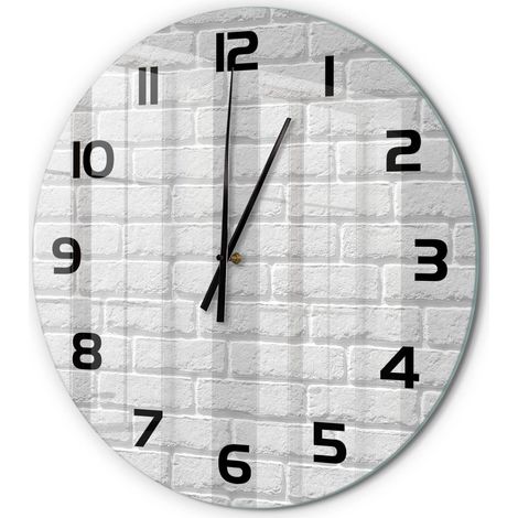Horloge Murale Ronde Style Intemporel Verre Silencieuse pour Salon Chambre Mur de briques fi 60 cm (1/5)