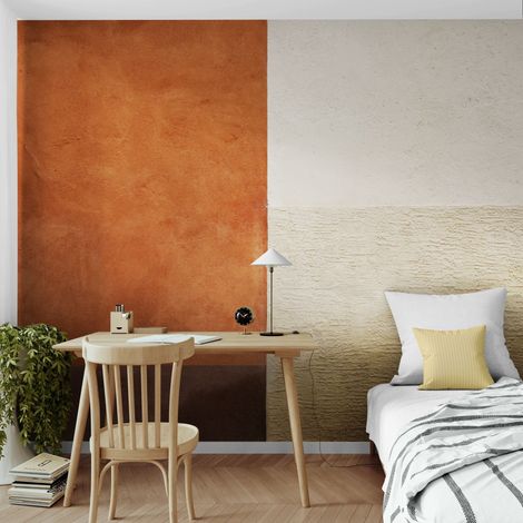 Papier Peint Pierre – Murs Terre Cuite & Sable - 150 x 250 cm (1/2)